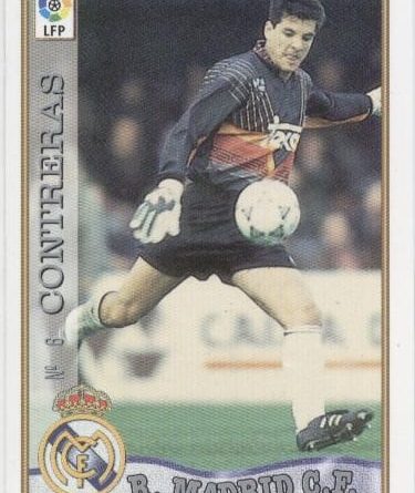 Las fichas de la Liga 97-98. N.º 6. Contreras (Real Madrid C.F.). Editorial Mundicromo.