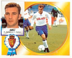 Liga 94-95. Fichaje N.º 17. Geli (Real Zaragoza). Ediciones Este. 📸: Toni Izaro.
