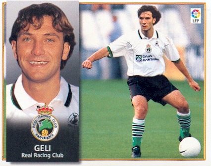 Liga 98-99. Fichaje N.º 36. Geli (Racing de Santander). Ediciones Este. 📸: Toni Izaro.