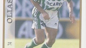 Las fichas de la Liga 97-98. Nº 74. Olías (Real Betis). Editorial Mundicromo.