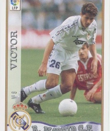 Las fichas de la Liga 97-98. N.º 8. Víctor (Real Madrid C. F.). Editorial Mundicromo.