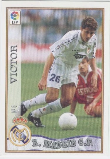 Las fichas de la Liga 97-98. N.º 8. Víctor (Real Madrid C. F.). Editorial Mundicromo.