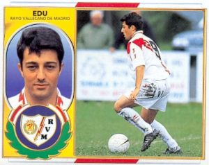 Liga 96-97. Edu (Rayo Vallecano). Ediciones Este. 📸: Toni Izaro.