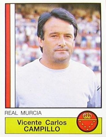Fútbol 87. Vicente Carlos Campillo (Real Murcia). Ediciones Panini. 📸: Julián Jover.