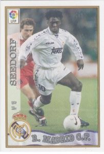 Las fichas de la Liga 97-98. N.º 16. Seedorf (Real Madrid C. F.). Editorial Mundicromo.