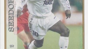 Las fichas de la Liga 97-98. N.º 16. Seedorf (Real Madrid C. F.). Editorial Mundicromo.