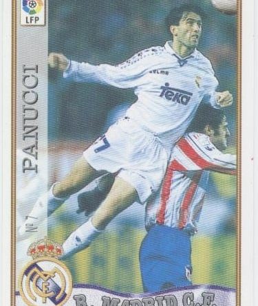 Las fichas de la Liga 97-98. N.º 7. Panucci (Real Madrid C. F.). Editorial Mundicromo.