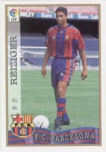 Las fichas de la Liga 97-98. N.º 31. Reiziger (F. C. Barcelona). Editorial Mundicromo.
