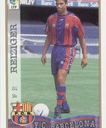 Las fichas de la Liga 97-98. N.º 31. Reiziger (F. C. Barcelona). Editorial Mundicromo.