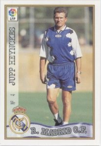 Las fichas de la Liga 97-98. N.º 4. Jupp Heynckes (Real Madrid C. F.). Editorial Mundicromo.