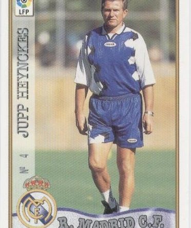 Las fichas de la Liga 97-98. N.º 4. Jupp Heynckes (Real Madrid C. F.). Editorial Mundicromo.