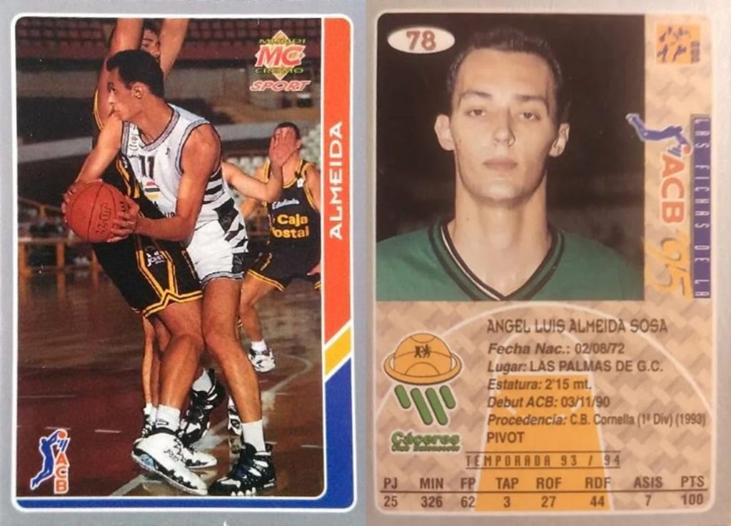 ACB 95. Nº 78. Ángel Almeida (Cáceres C. B.). Editorial Mundicromo. 📸: Grupo de Facebook Nuestros álbumes de cromos.