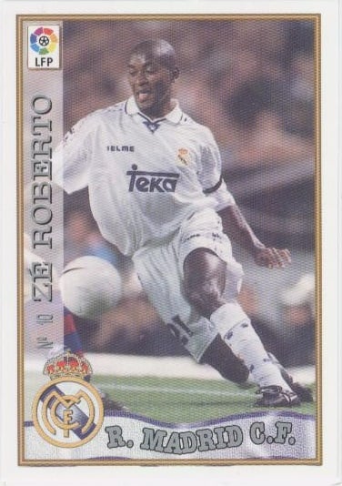 Las fichas de la Liga 97-98. N.º 10. Zé Roberto (Real Madrid C. F.). Editorial Mundicromo.