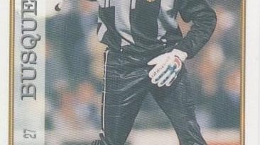 Las fichas de la Liga 97-98. N.º 27. Busquets (F. C. Barcelona). Editorial Mundicromo.