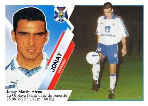 Jonay (C. D. Tenerife). 📸: Cromo-Montaje del Grupo de Facebook Nuestros álbumes de cromos.