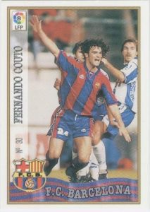 Las fichas de la Liga 97-98. N.º 30. Fernando Couto (F. C. Barcelona). Editorial Mundicromo.