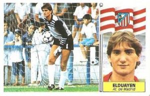 Liga 86-87. Elduayen (Atlético de Madrid). Fichaje N.º 27. Ediciones Este.