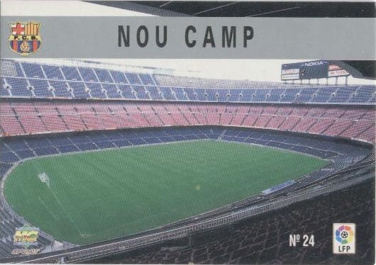 Las fichas de la Liga 97-98. N.º 24. Estadio Nou Camp (F. C. Barcelona). Editorial Mundicromo.