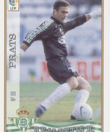 Las fichas de la Liga 97-98. Nº 68. Prats (Real Betis). Editorial Mundicromo.