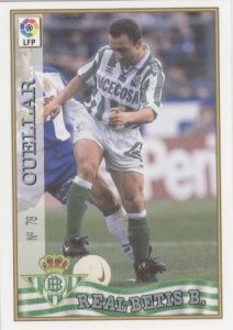 Las fichas de la Liga 97-98. N.º 78. Cuellar (Real Betis). Editorial Mundicromo.