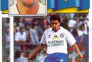 Liga 90-91. Quique Medina (C. D. Tenerife). Ediciones Este. 📸: Toni Izaro.