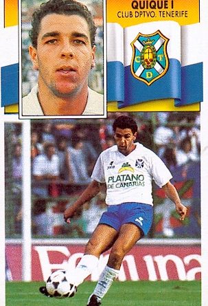 Liga 90-91. Quique Medina (C. D. Tenerife). Ediciones Este. 📸: Toni Izaro.