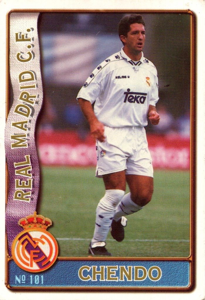 Las fichas de la Liga 96-97. Nº 101. Chendo (Real Madrid). Editorial Mundicromo.