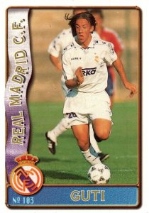 Las fichas de la Liga 96-97. Nº 103. Guti (Real Madrid). Editorial Mundicromo.