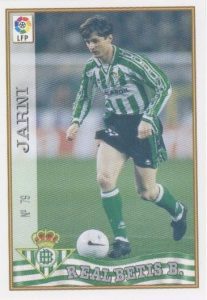 Las fichas de la Liga 97-98. Nº 79. Jarni (Real Betis). Editorial Mundicromo.