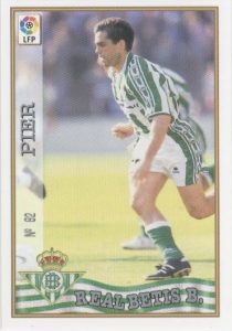 Las fichas de la Liga 97-98. N.º 82. Pier (Real Betis). Editorial Mundicromo.
