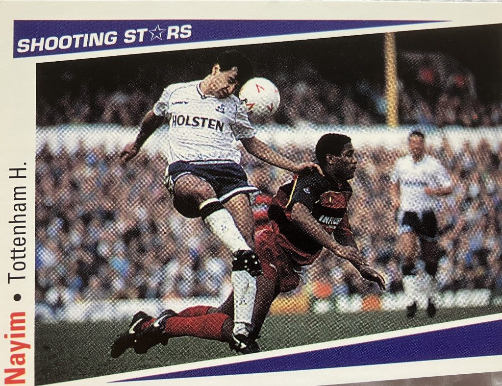 1991-92. Nayim (Tottenham Hotspur). Merlin Shooting Stars. 📸: Pedro Lozano.