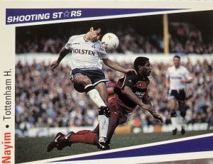 1991-92. Nayim (Tottenham Hotspur). Merlin Shooting Stars. 📸: Pedro Lozano.