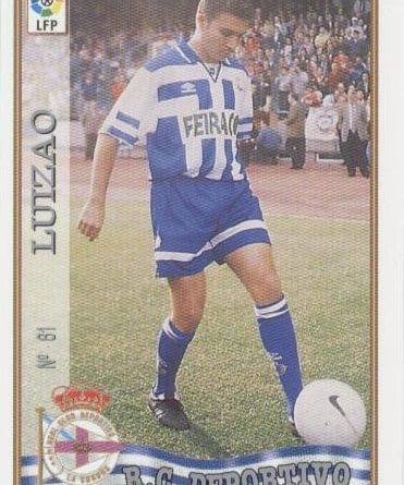 Las fichas de la Liga 97-98. Nº 61. Luizao (R.C. Deportivo de La Coruña). Editorial Mundicromo.