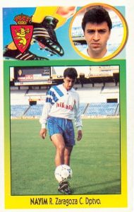 Liga-93-94. Nayim (Real-Zaragoza). Editorial Panini. 📸: Toni Ízaro.