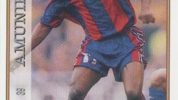 Las fichas de la Liga 97-98. Nº 39. Amunike (F.C. Barcelona). Editorial Mundicromo.