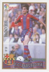 Las fichas de la Liga 97-98. Nº 39. Roger (F.C. Barcelona). Editorial Mundicromo.