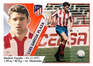 Luis García Plaza (Atlético Madrileño). 📸: Cromo-Montaje del Grupo de Facebook Nuestros álbumes de cromos.