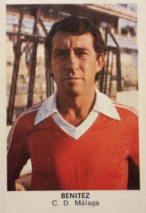 Fútbol 84. Antonio Benítez (C. D. Málaga). Cromos Cano. 📸: Juan García Rebollo.