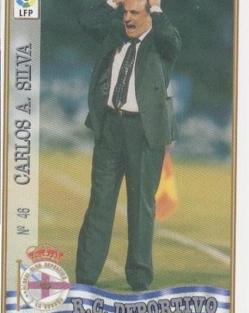 Las fichas de la Liga 97-98. Nº 46. Carlos A. Silva (R.C. Deportivo de La Coruña). Editorial Mundicromo.