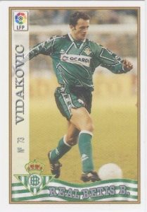 Las fichas de la Liga 97-98. Nº 73. Vidakovic (Real Betis). Editorial Mundicromo.