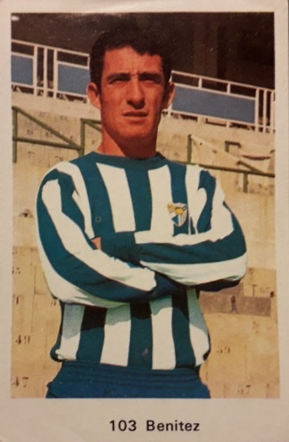 Liga 72-73. Antonio Benítez (C. D. Málaga). Editorial Ruiz Romero. 📸: Juan García Rebollo.