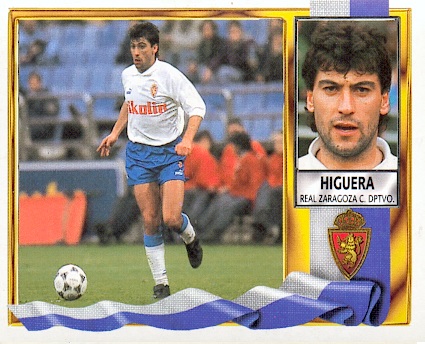 Liga-95-96. Higuera (Real-Zaragoza). Editorial Panini. 📸: Toni Izaro.