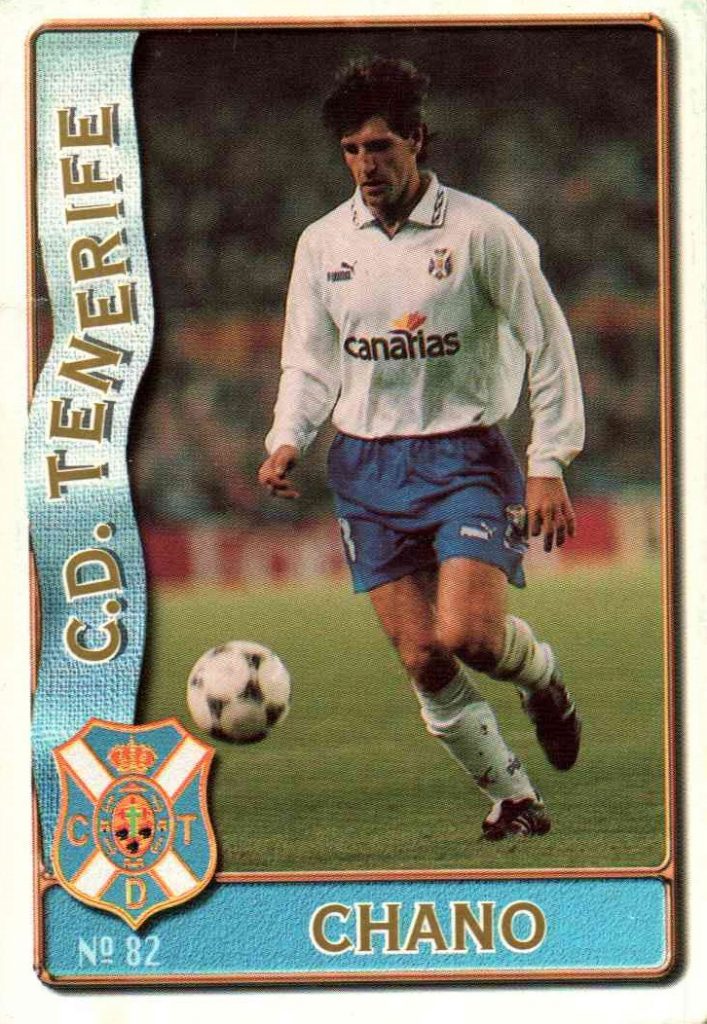 Las fichas de la Liga 96-97. Nº 82. Chano (C. D. Tenerife). Editorial Mundicromo.