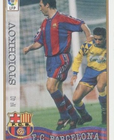 Las fichas de la Liga 97-98. Nº 40. Stoichkov (F.C. Barcelona). Editorial Mundicromo.