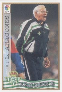 Las fichas de la Liga 97-98. N.º 67. Luis Aragonés (Real Betis). Editorial Mundicromo.