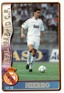 Las fichas de la Liga 96-97. Nº 99. Hierro (Real Madrid). Editorial Mundicromo.