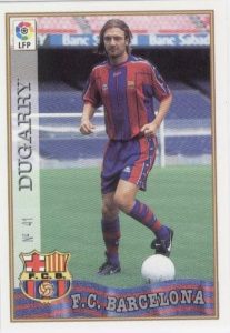 Las fichas de la Liga 97-98. Nº 41. Dugarry (F.C. Barcelona). Editorial Mundicromo.
