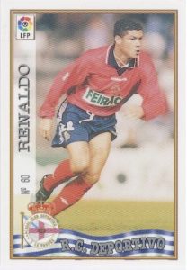 Las fichas de la Liga 97-98. N.º 60. Renaldo (R.C. Deportivo de La Coruña). Editorial Mundicromo.