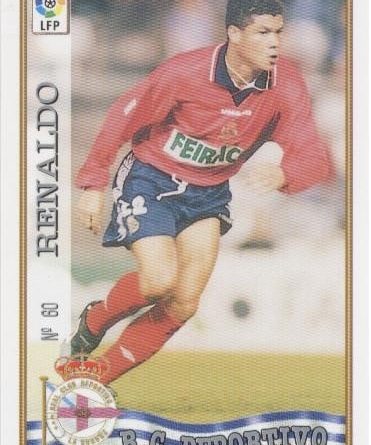 Las fichas de la Liga 97-98. N.º 60. Renaldo (R.C. Deportivo de La Coruña). Editorial Mundicromo.