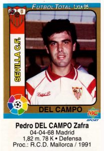 1995 Fútbol Total. Nº 50. Del Campo (Sevilla F. C.). Editorial Mundicromo.